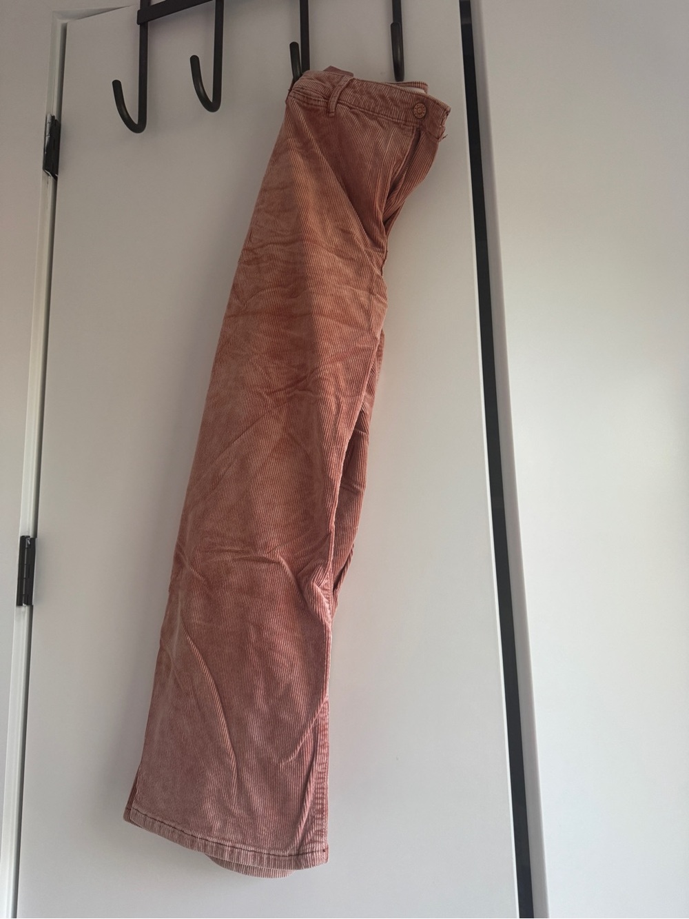 Anthropologie Straight-Leg Corduroy Pants in Dusty Rose